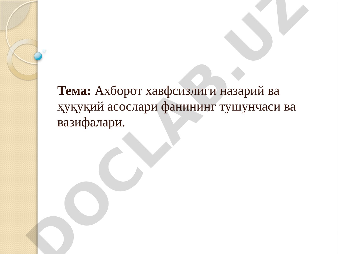 Axborot xavfsizligi taqdimoti
