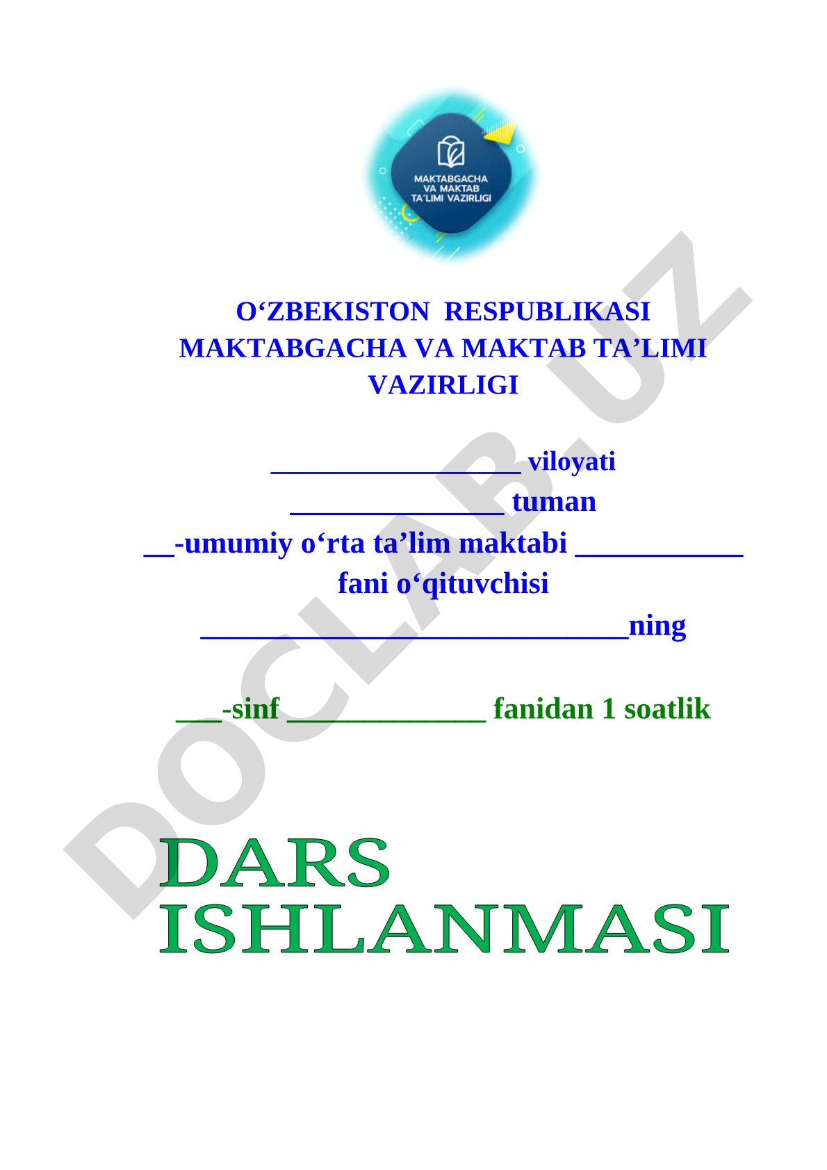 Fransuz tili dars ishlanmasi