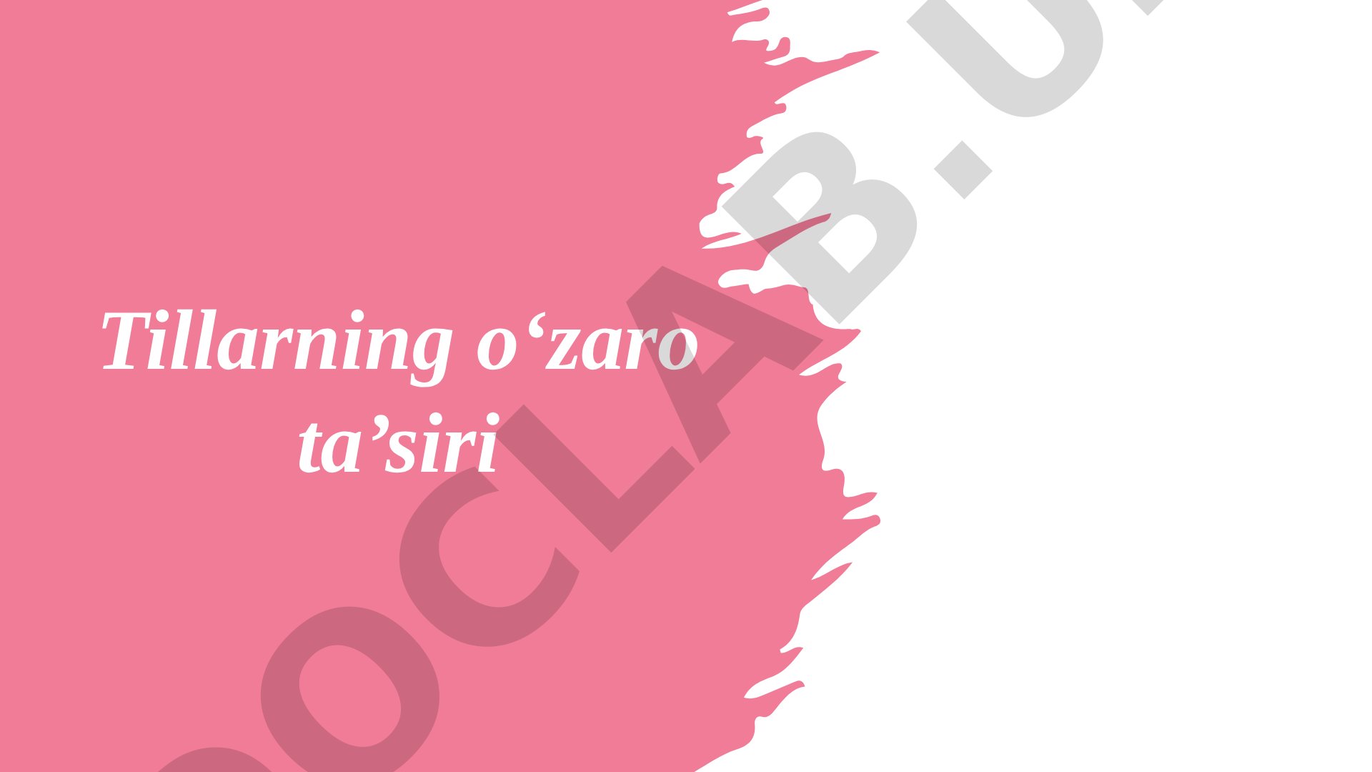 Tillar o'zaro ta'siri taqdimoti