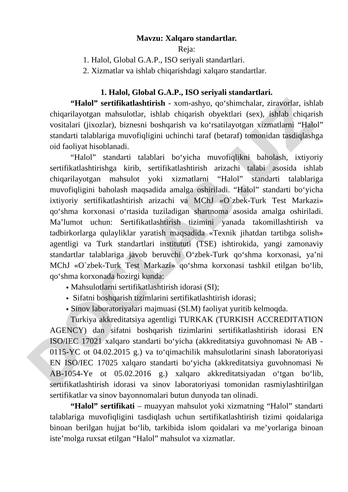 Xalqaro standartlar