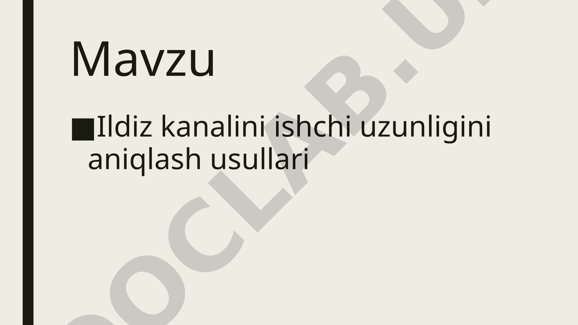 Ildiz kanalini ishchi uzunligini aniqlash usullari