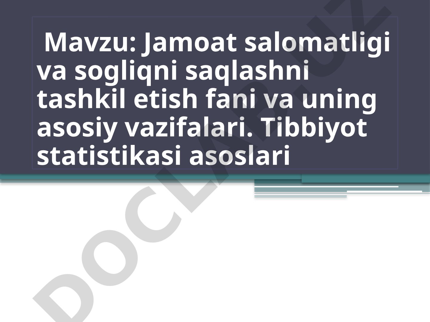 Jamoat salomatligi taqdimoti