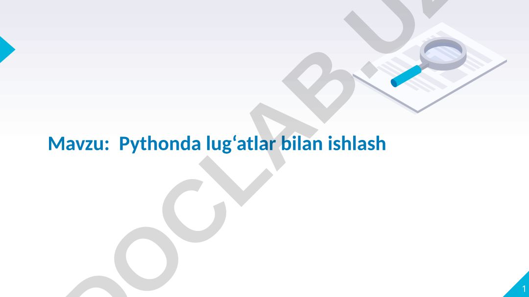 Pythonda lug‘atlar bilan ishlash