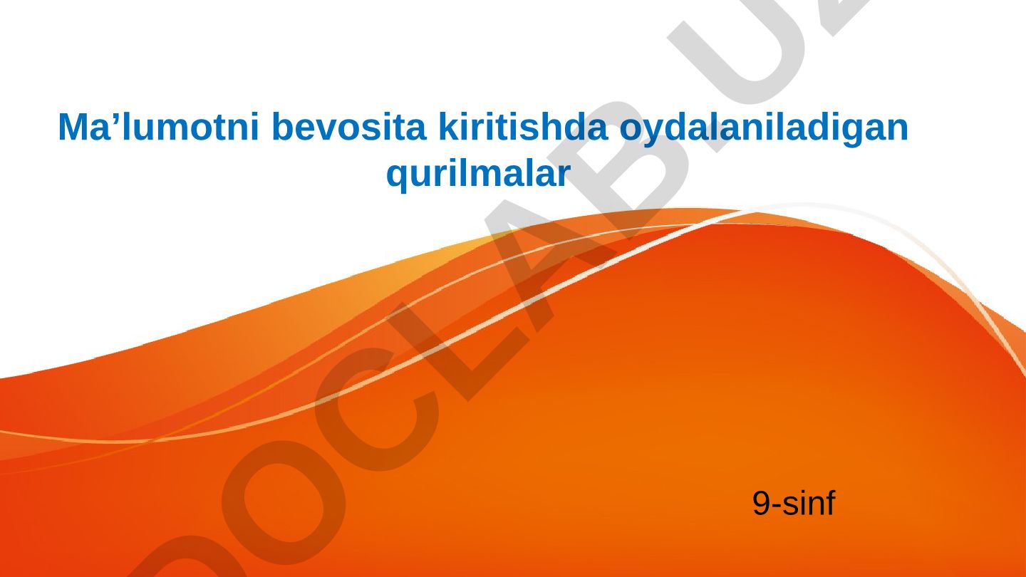 Maʼlumot kiritish usullari va texnologiyalari