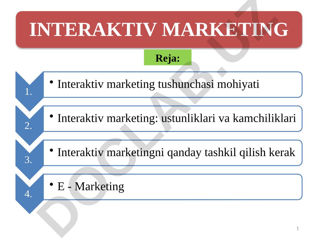 Interaktiv marketing tushunchasi mohiyati va tashkil etish usullari
