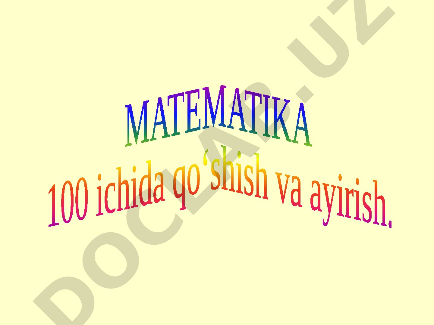 Matematika taqdimoti slaydlari