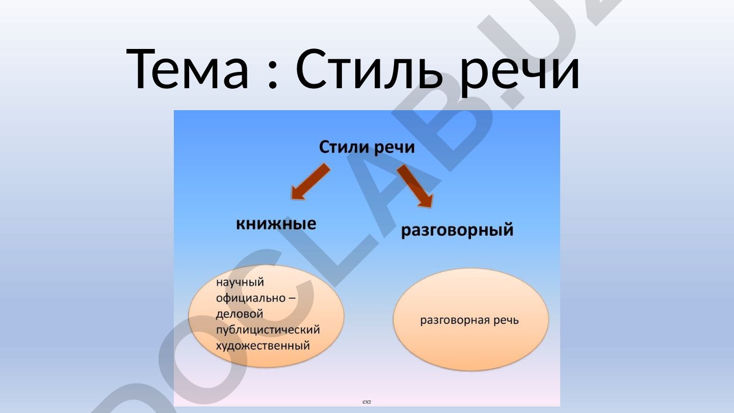 Стиль речи 1 Стили речи