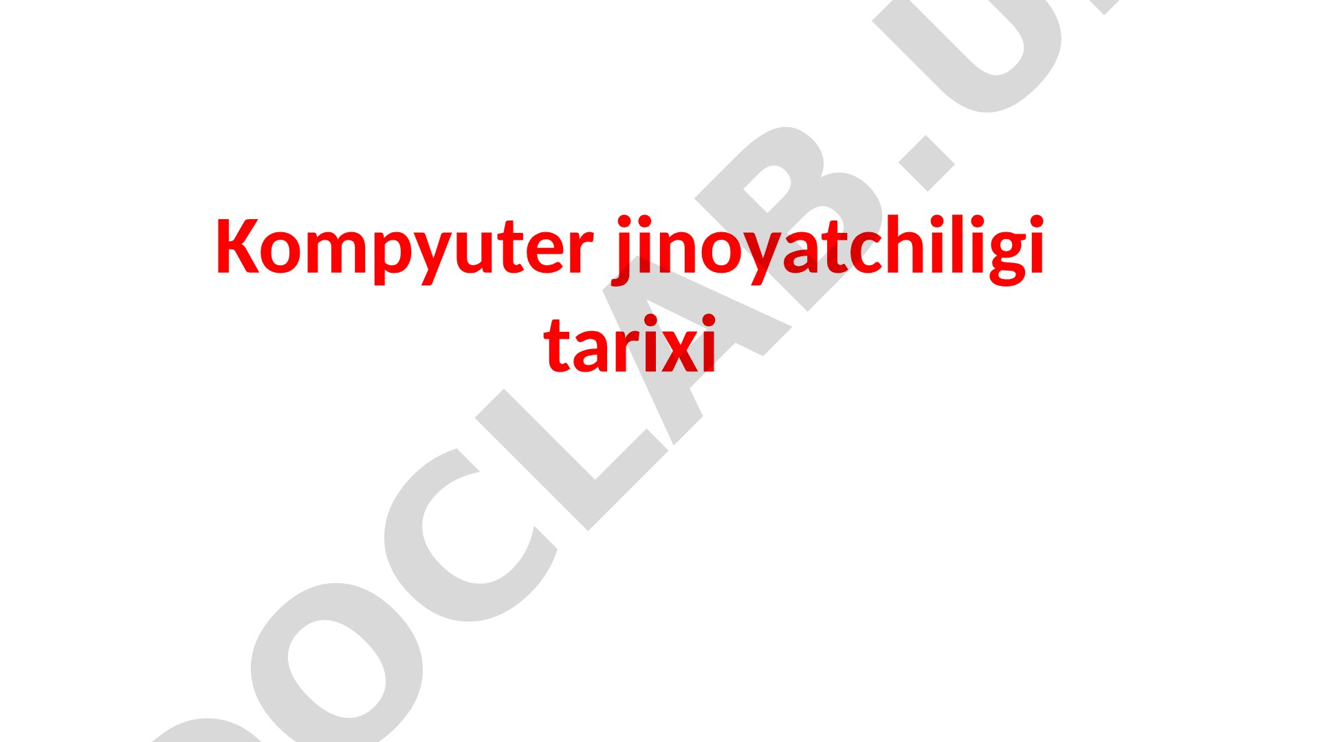 Kiber jinoyatchilik haqida taqdimot