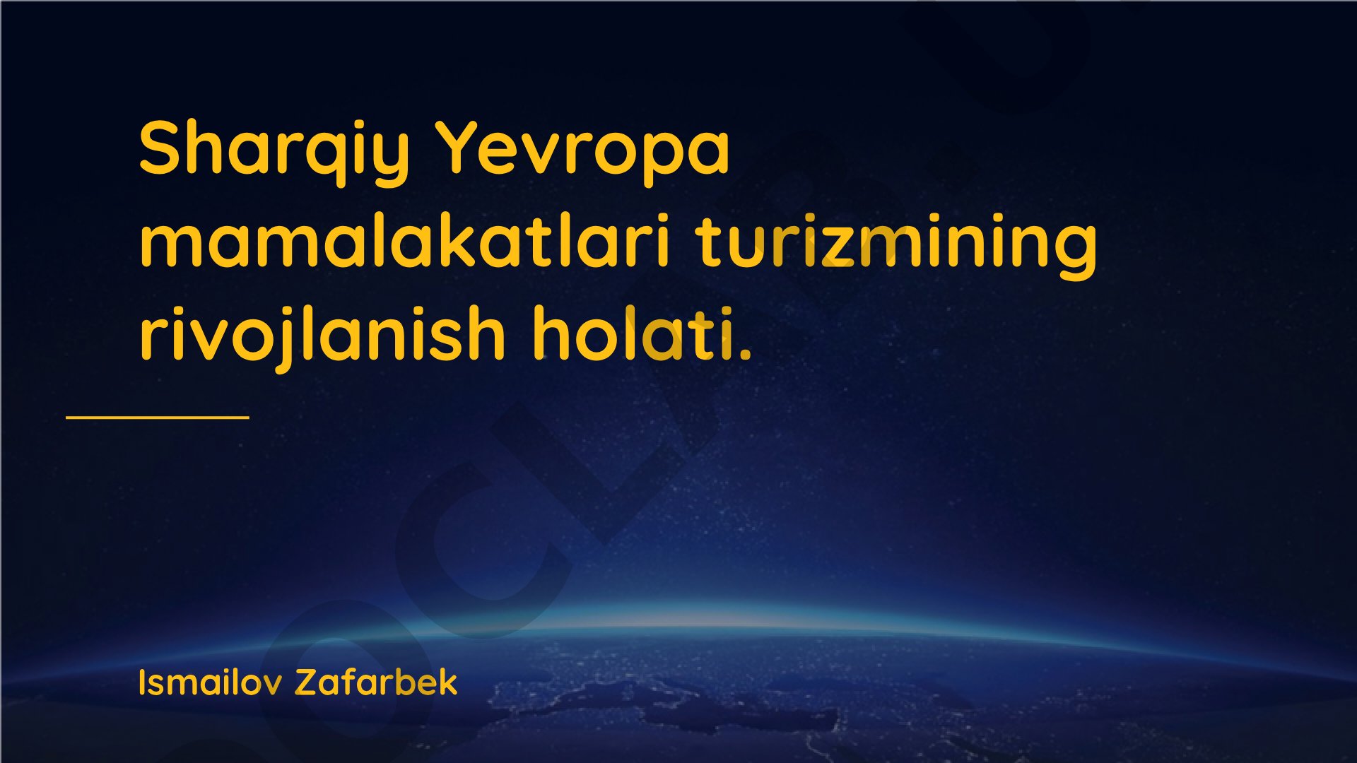 Sharqiy Yevropa turizmi tahlili