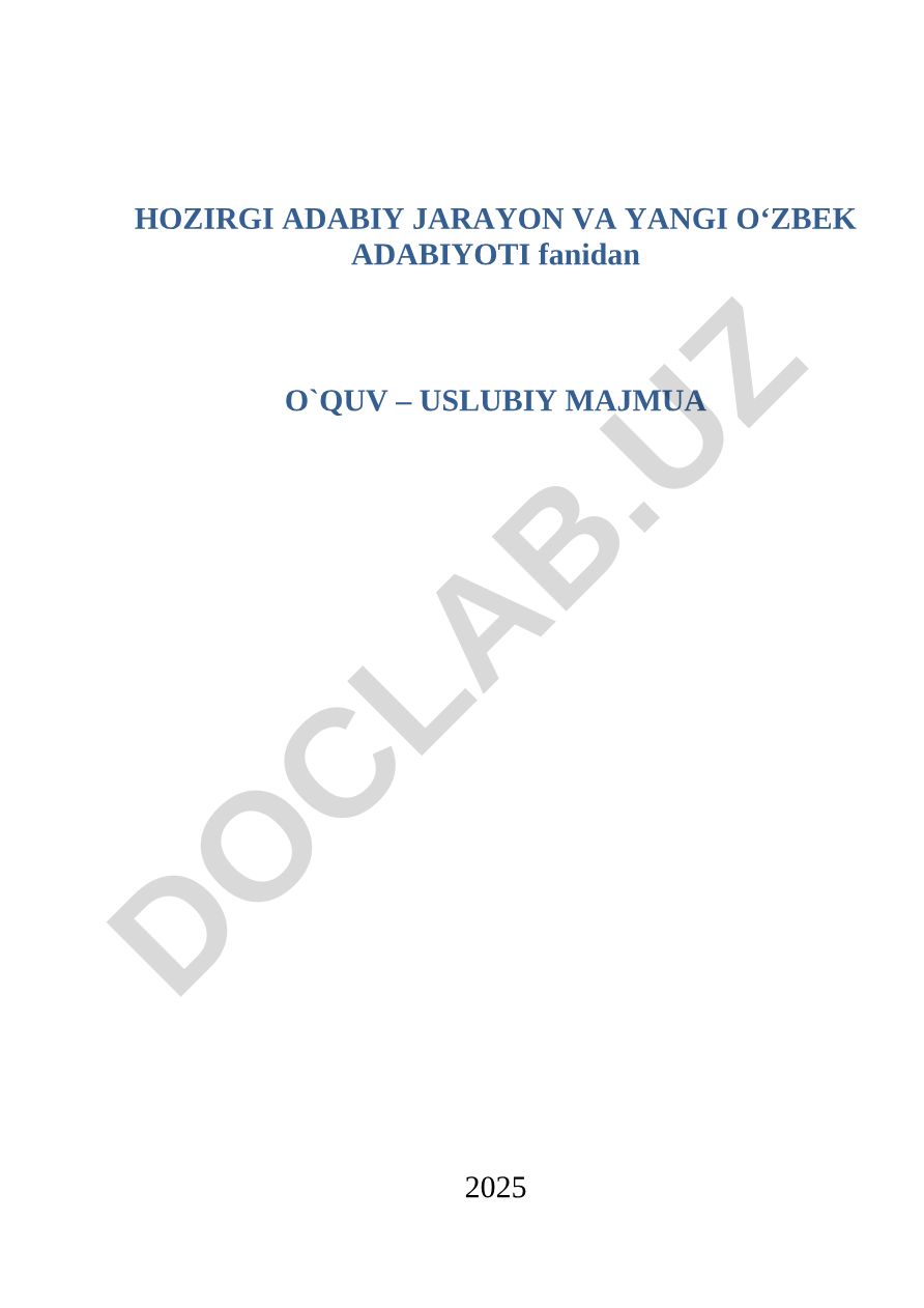 Adabiyotga e'tibor - ma'naviyatga e'tibor