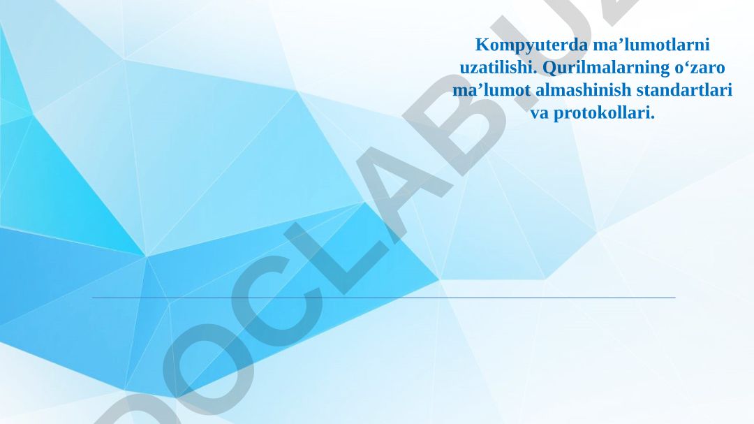 Kompyuterda ma'lumotlarni uzatish shinalari va interfeyslar