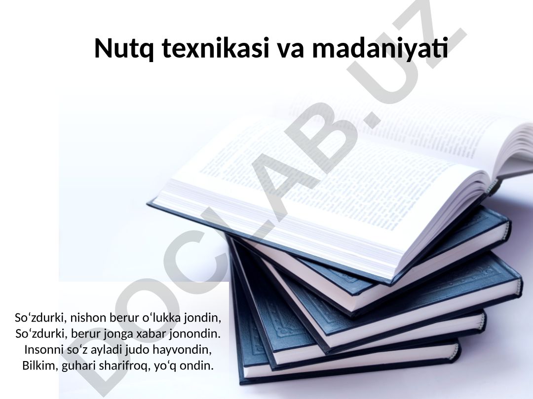 Nutq texnikasi va madaniyati
