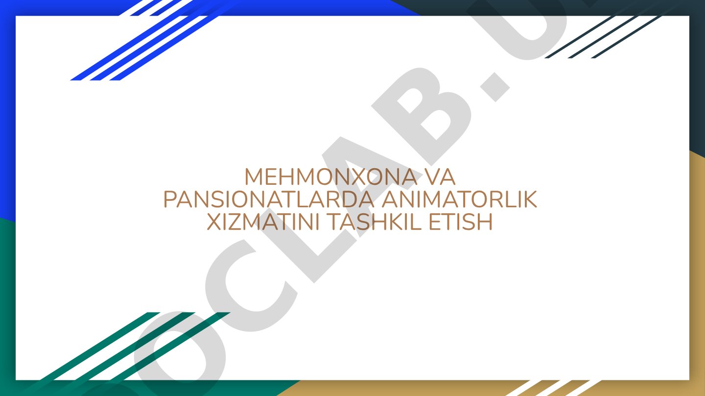 Mehmonxona animatsion xizmatlari taqdimoti