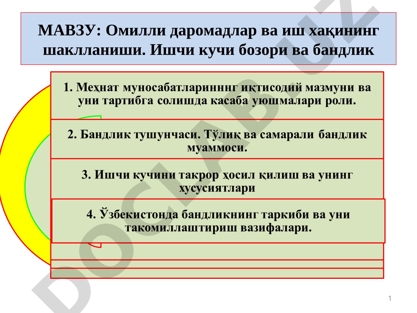 Омилли даромадлар тақдимоти