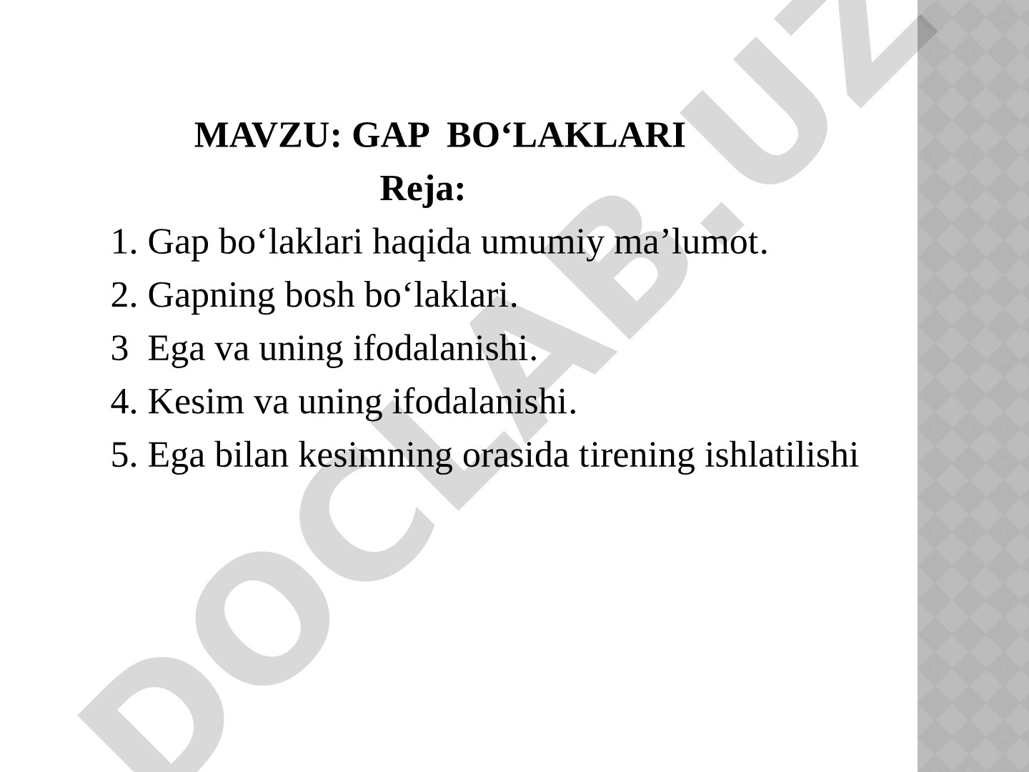 GAP BO‘LAKLARI