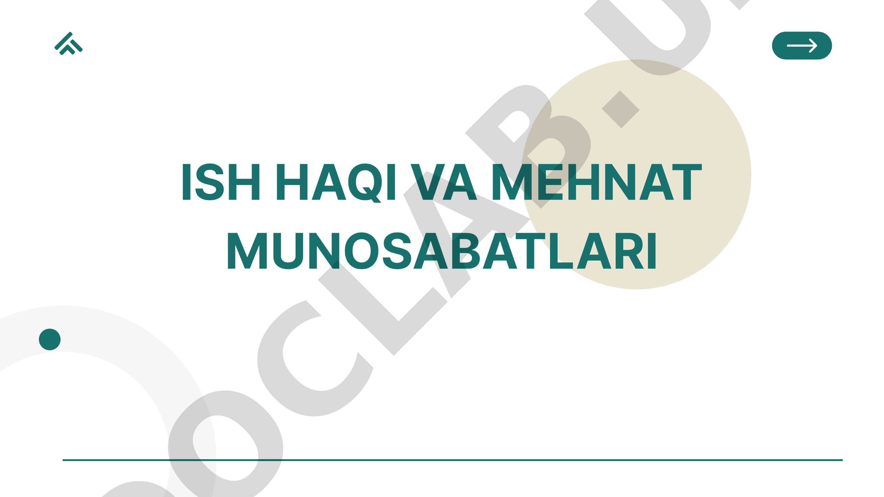 Ish haqi va mehnat munosabatlari taqdimoti