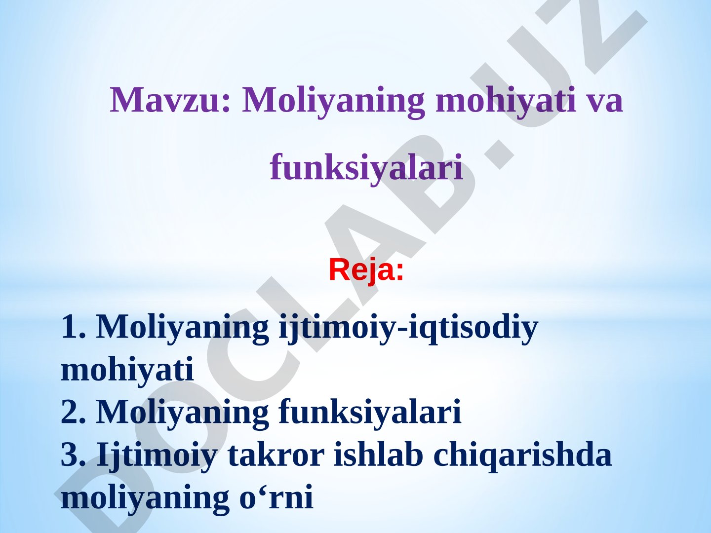 Moliya mohiyati va funksiyalari taqdimoti