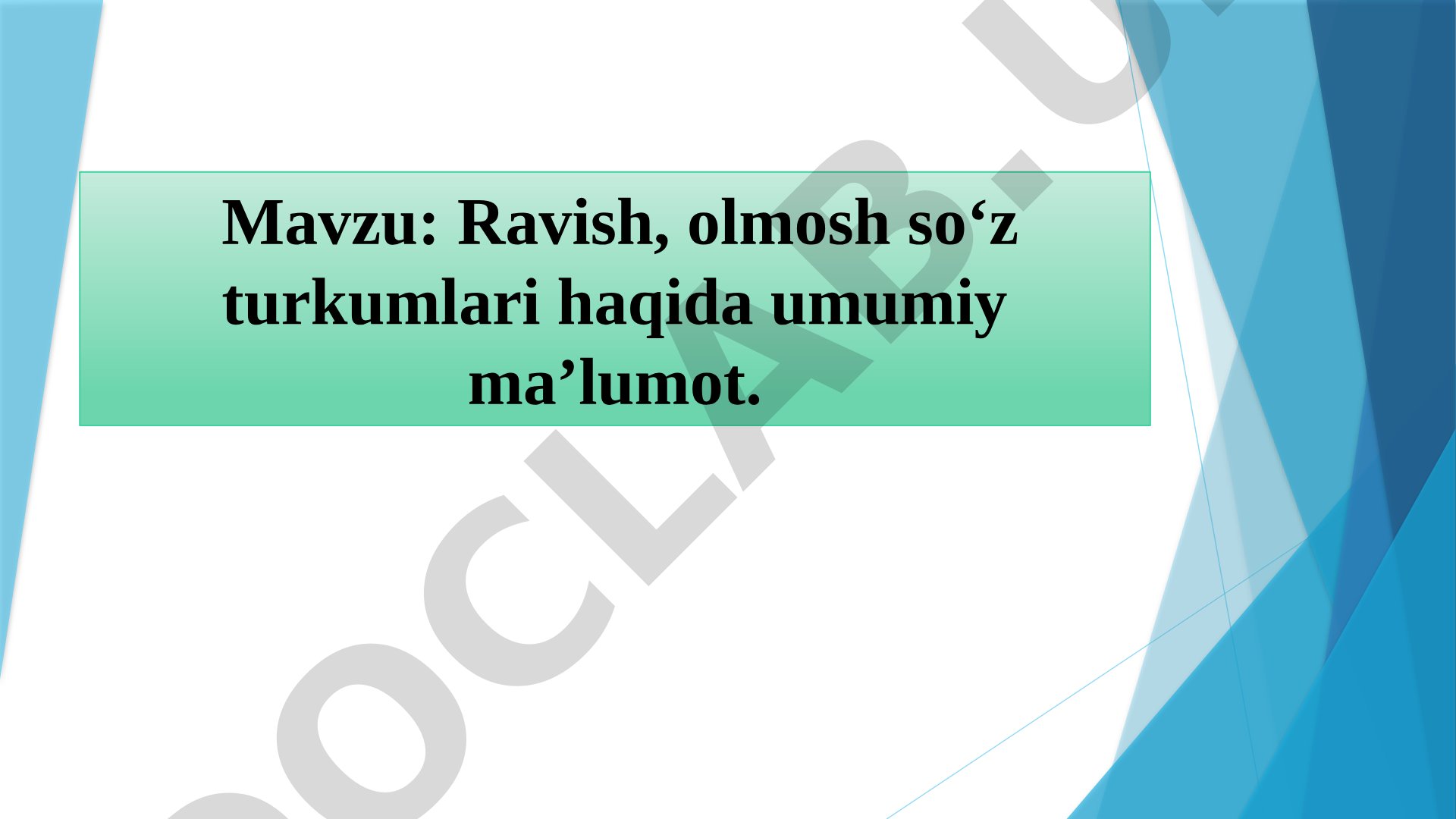 Ravish va olmosh taqdimoti