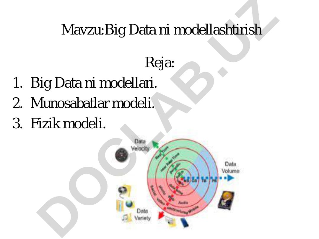 Big Data ni modellashtirish