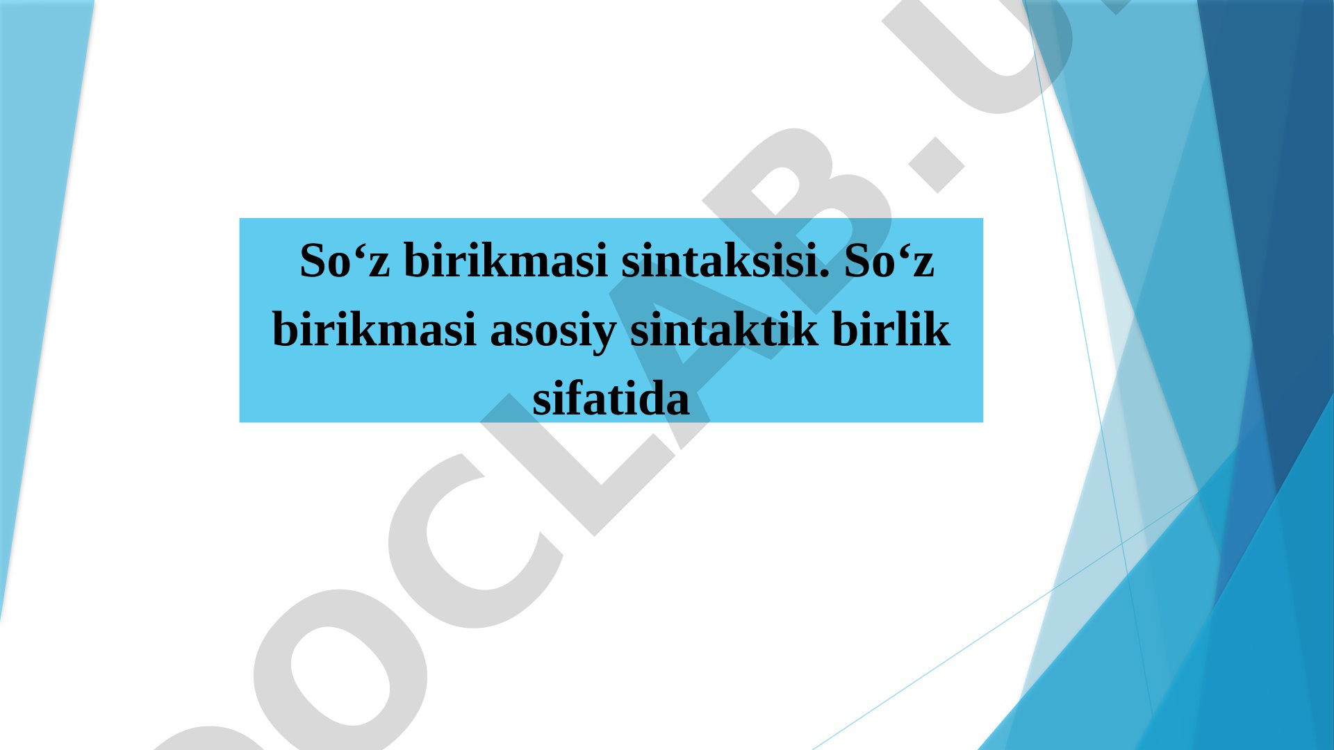 So'z birikmasi sintaksisi taqdimoti