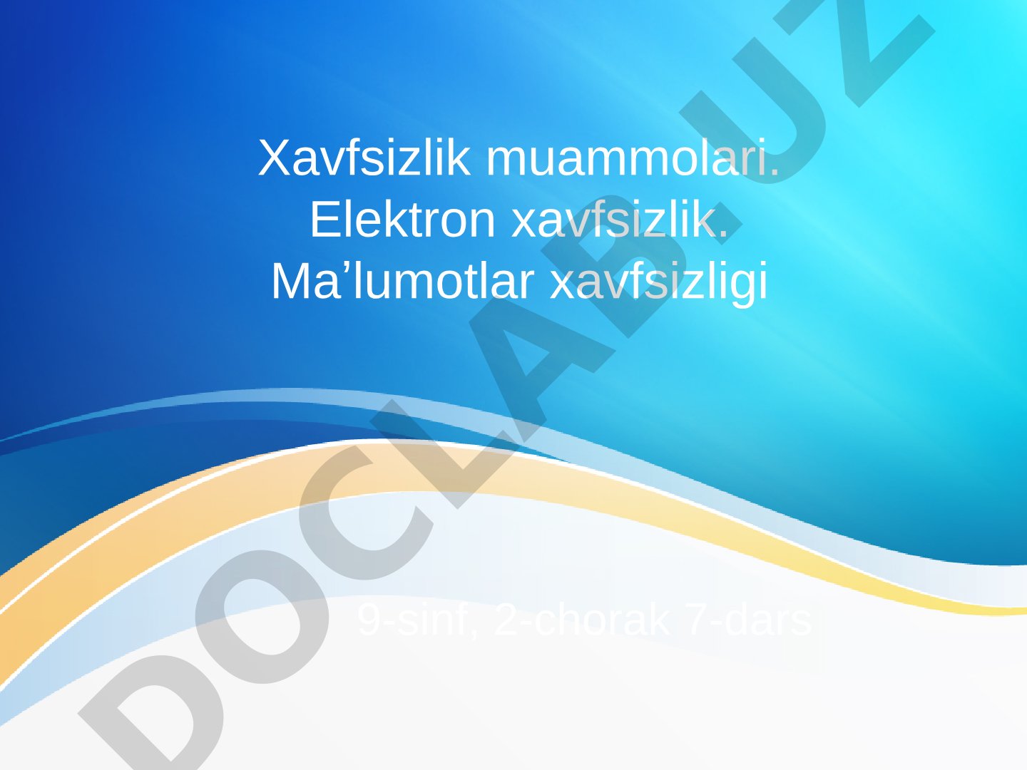 Xavfsizlik texnikasi taqdimoti