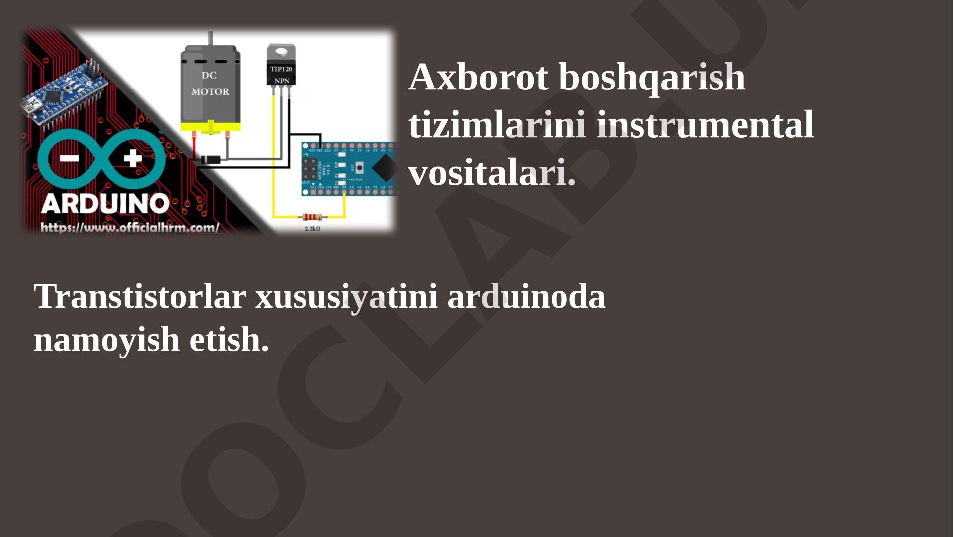 Transistorlar haqida taqdimot