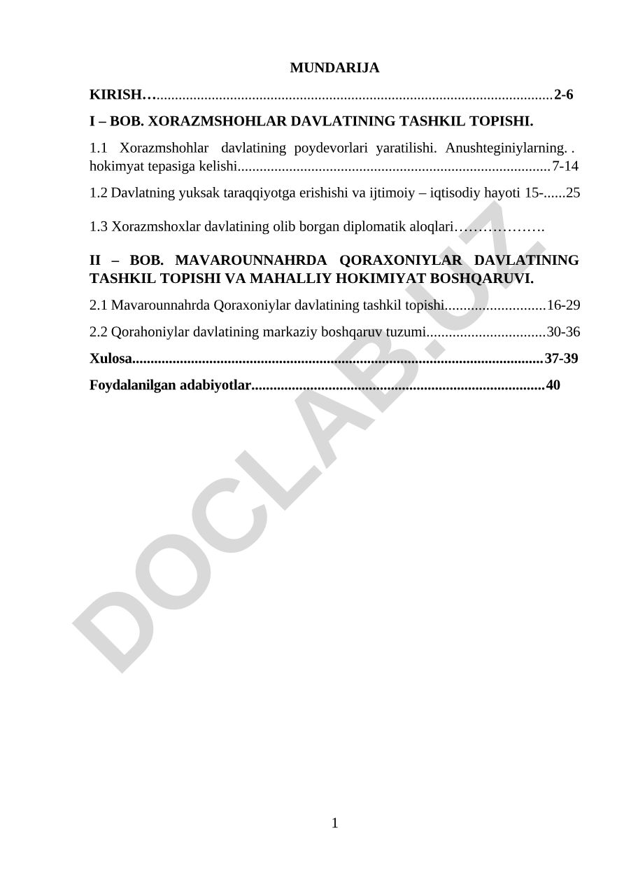 Xorazmshohlar va Qoraxoniylar davlatlarining tashkil topishi va taraqqiyoti