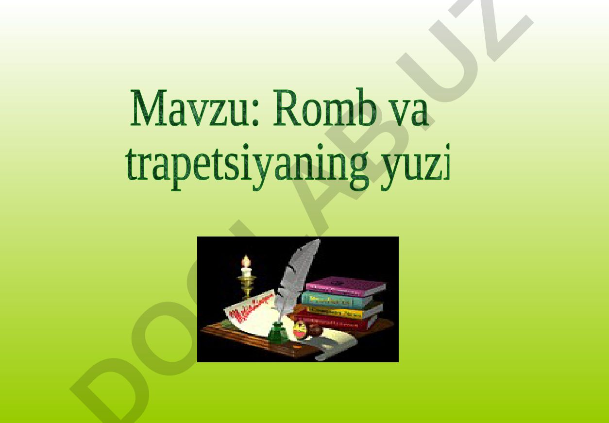 Romb va trapetsiyaning yuzi