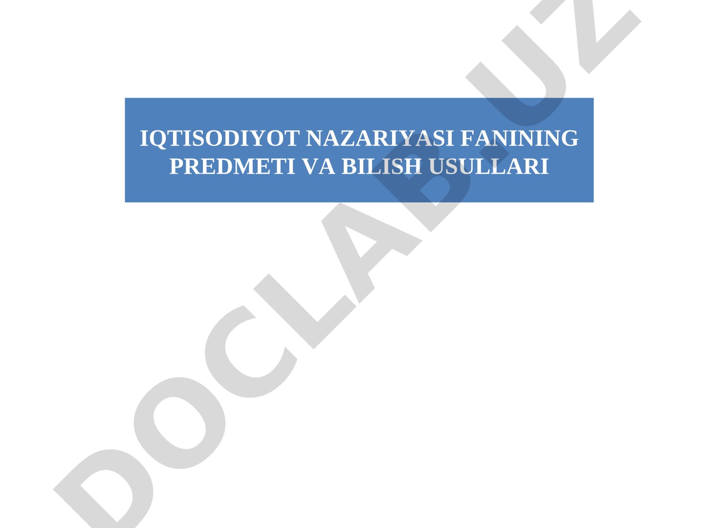 Iqtisodiyot nazariyasi taqdimoti
