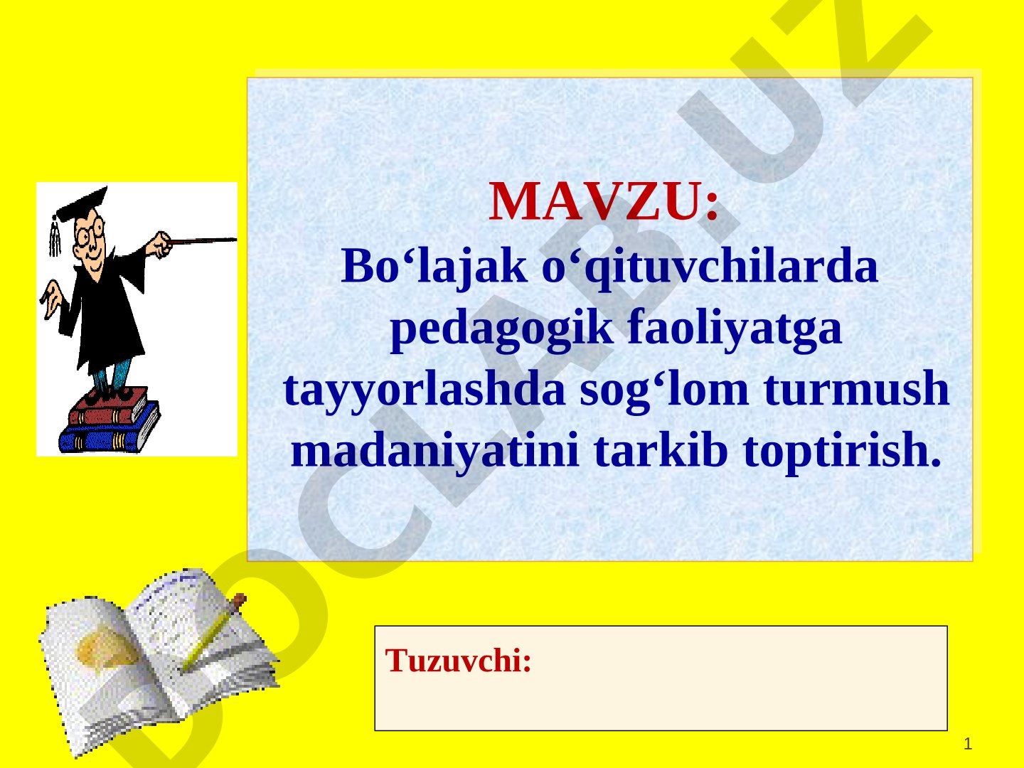 Pedagogik faoliyatga tayyorlash taqdimoti