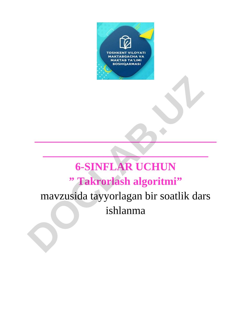 Takrorlash algoritmi