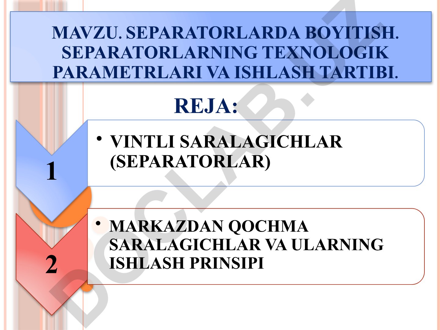 Separatorlarda boyitish texnologiyasi va ishlash prinsiplari