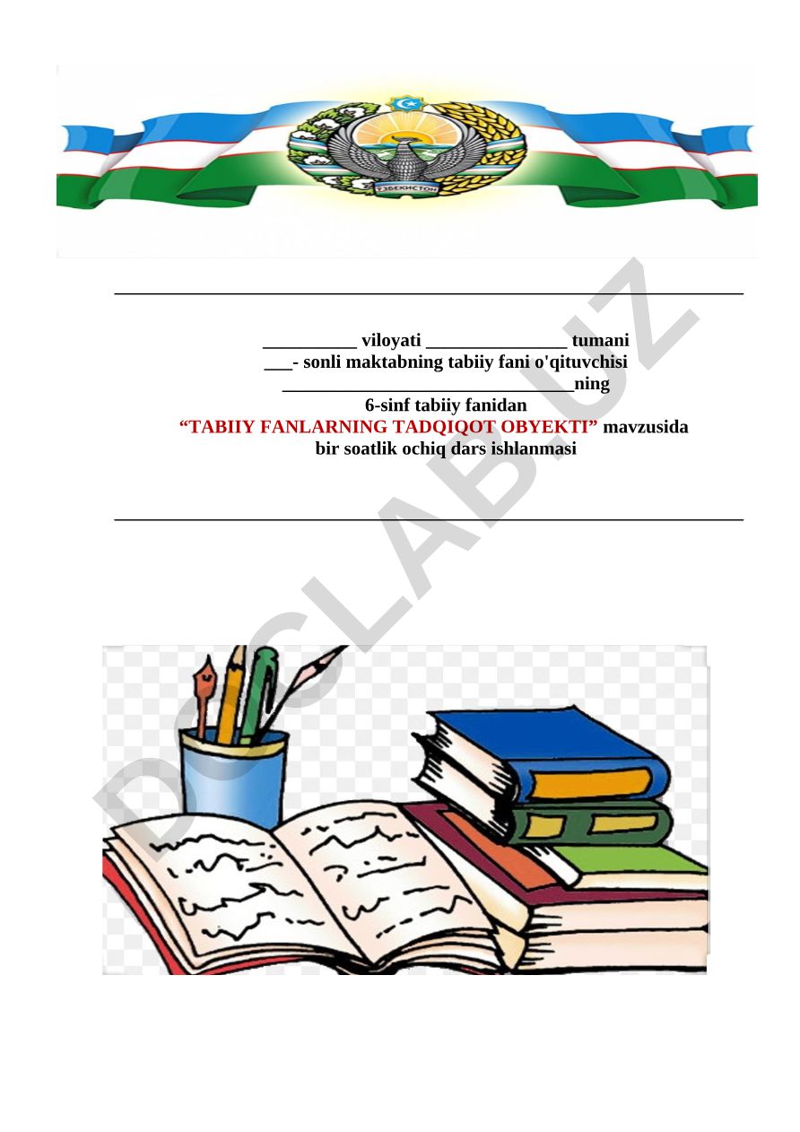 TABIIY FANLARNING TADQIQOT OBYEKTI