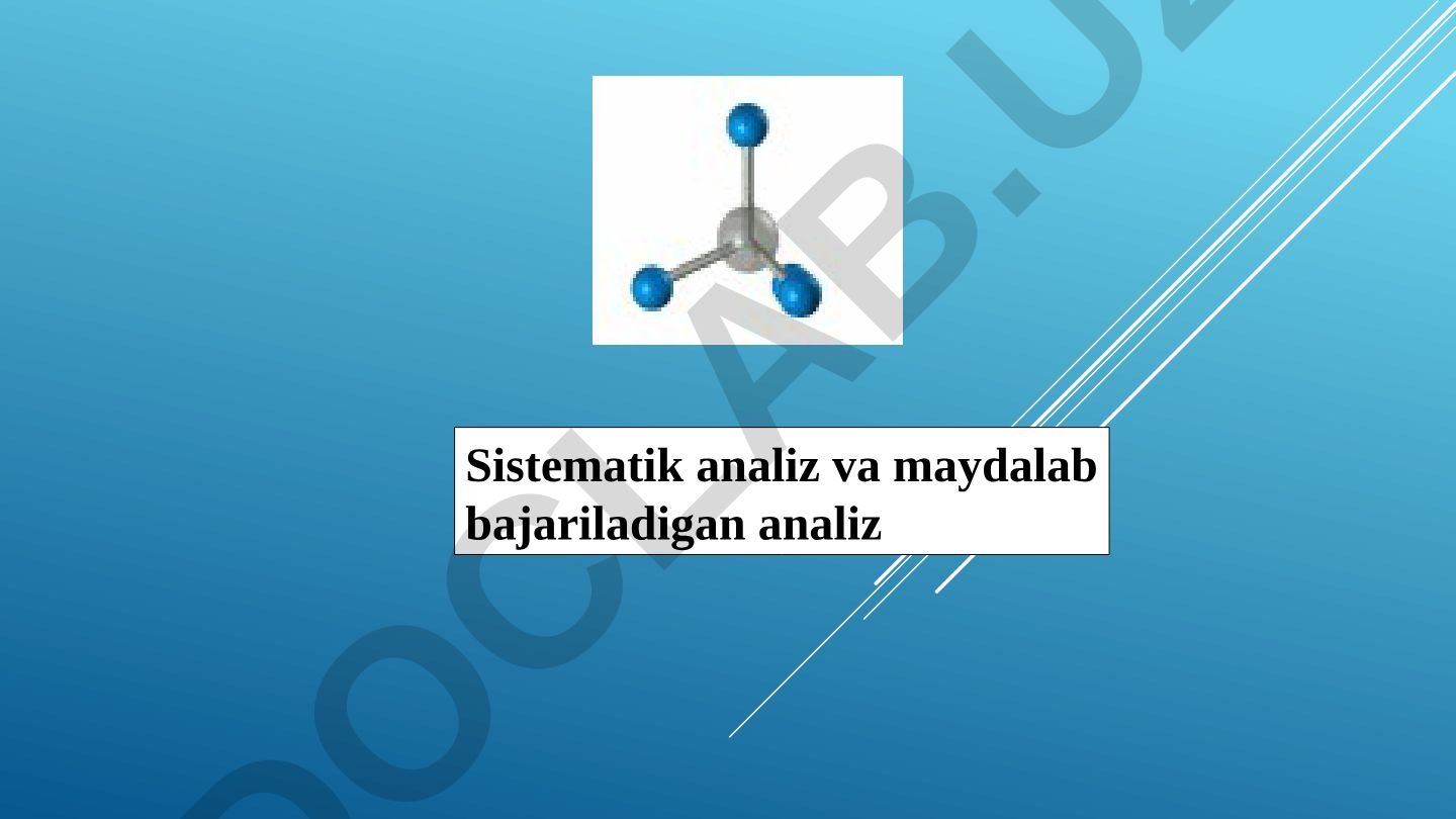 Sistematik analiz va maydalab bajariladigan analiz