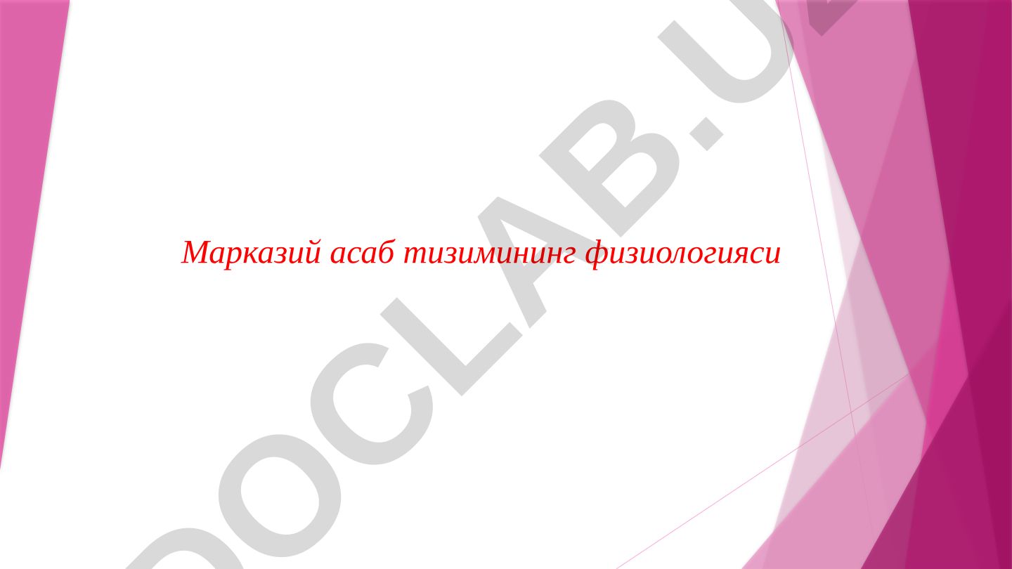 Марказий асаб тизимининг физиологияси