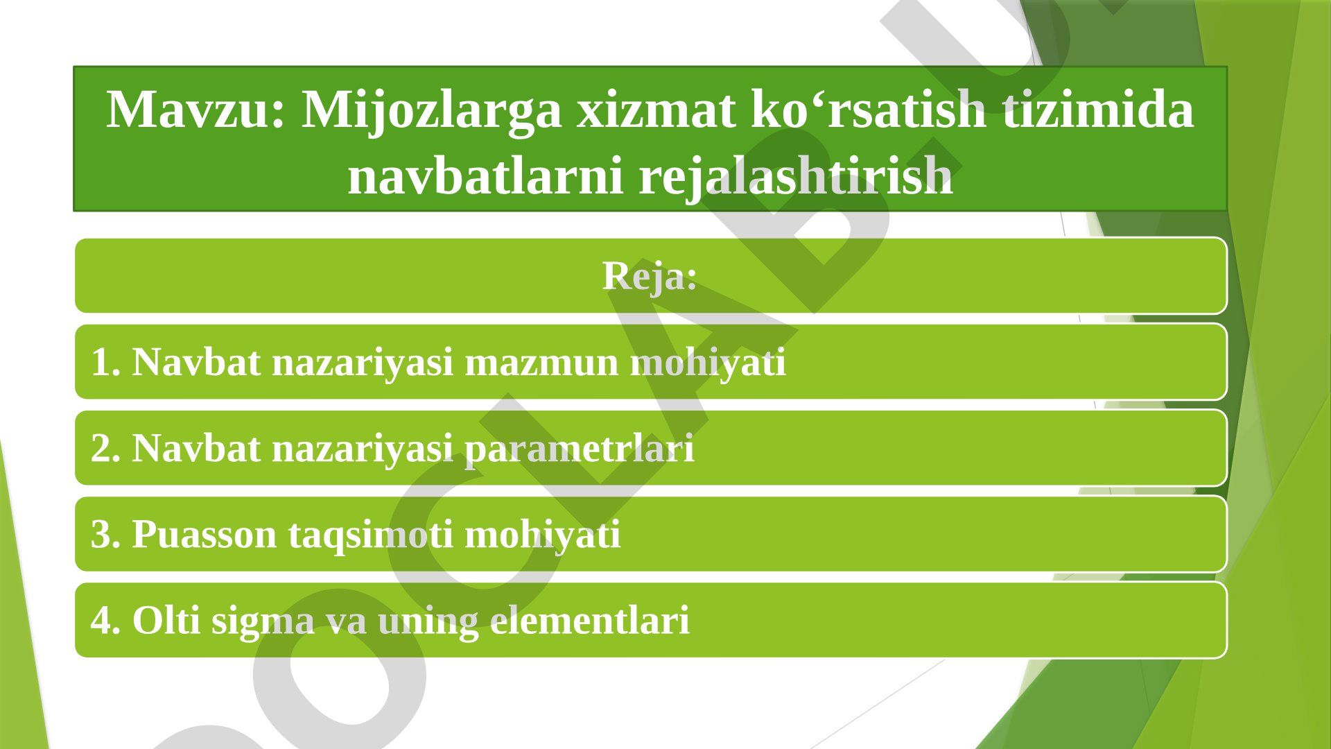 Navbat nazariyasi taqdimoti