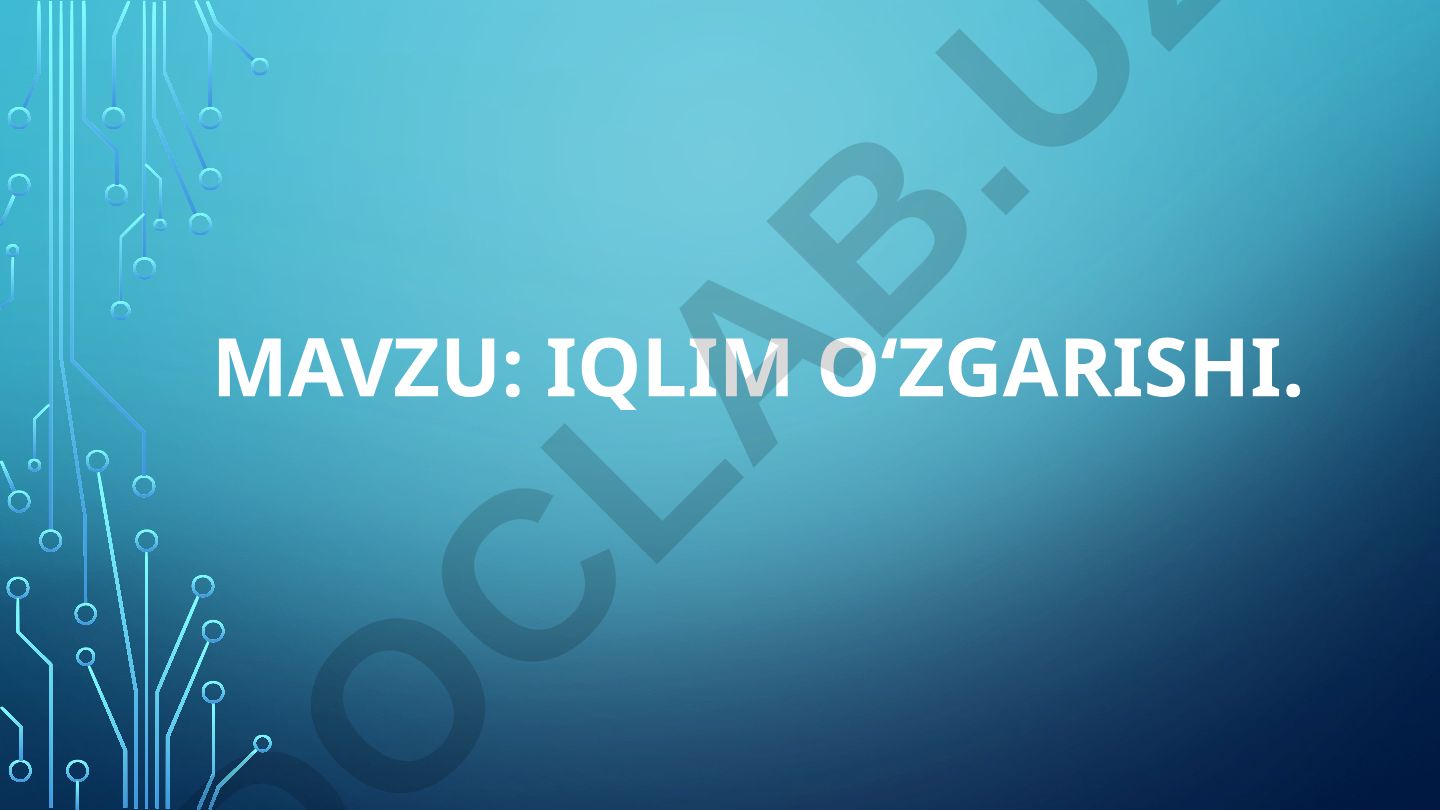 IQLIM O‘ZGARISHI