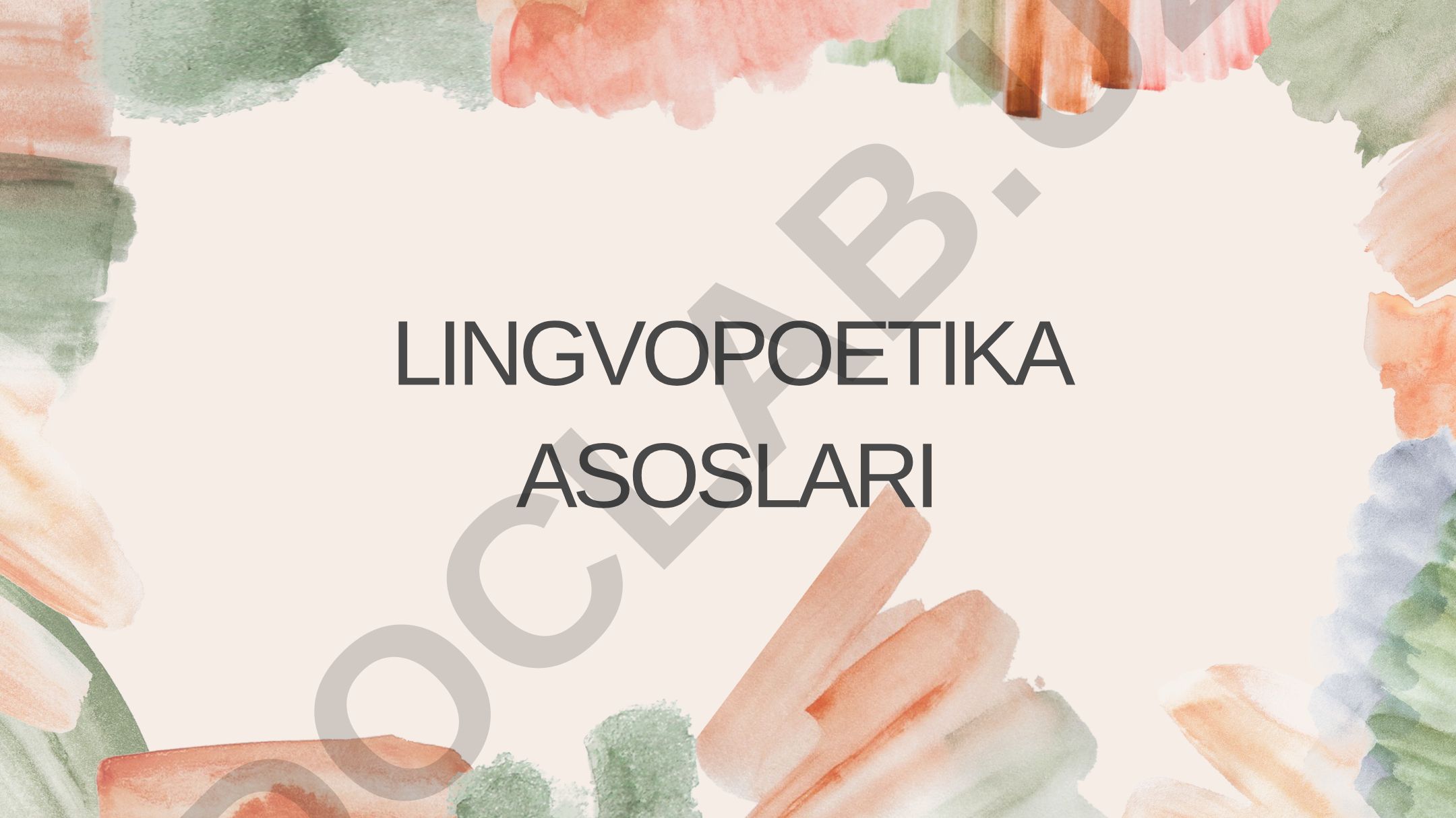 Lingvopoetika asoslari