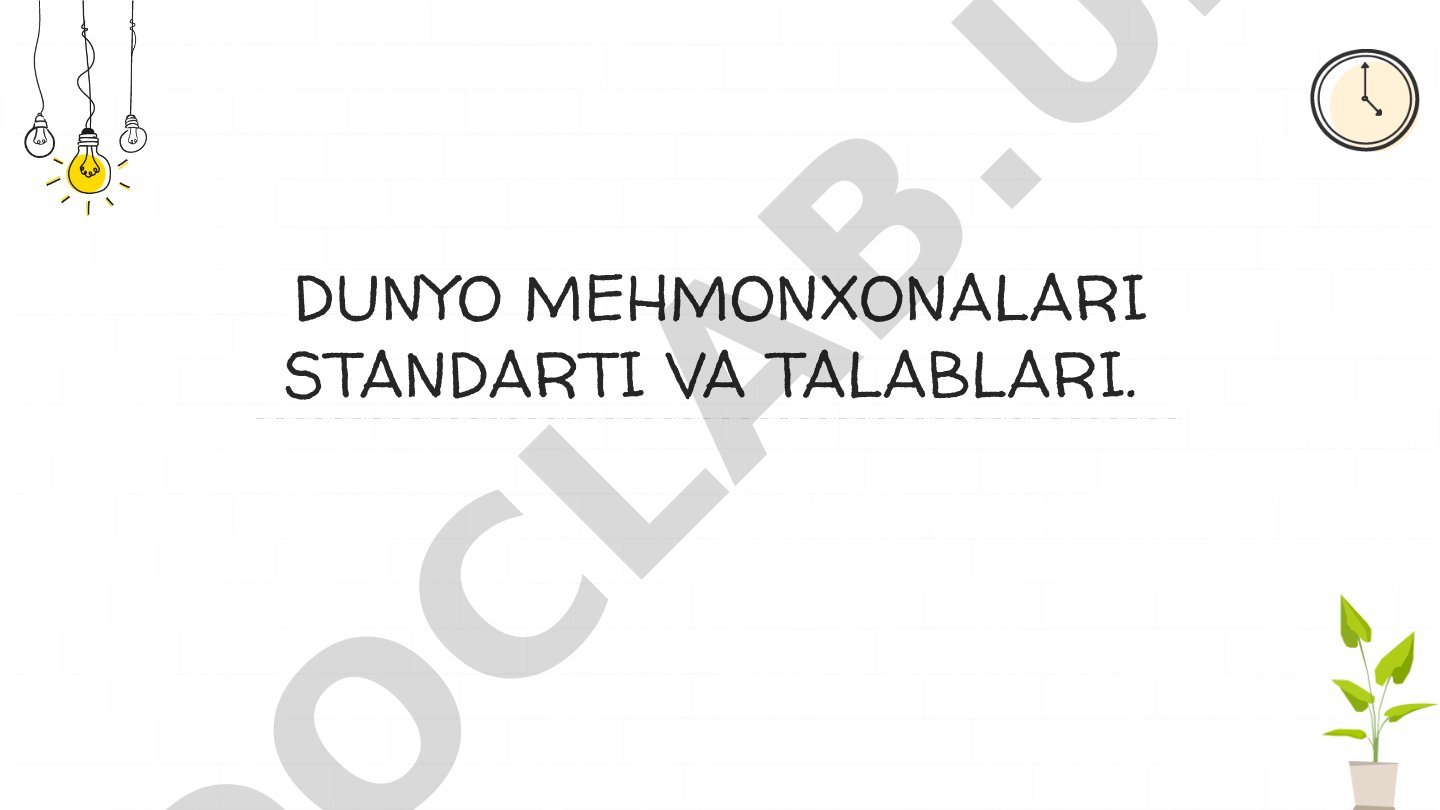 Mehmonxona standartlari taqdimoti