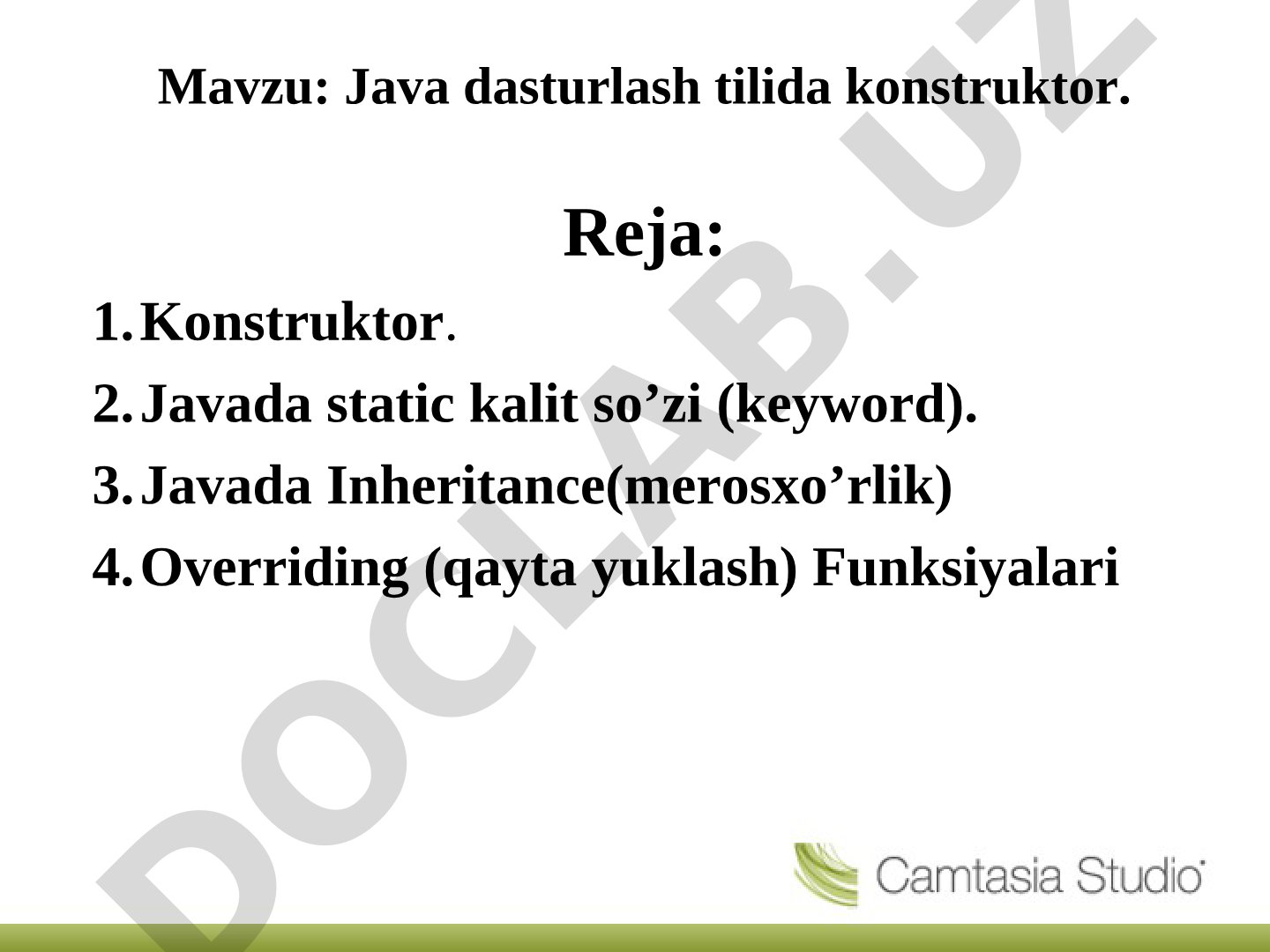 Java konstruktorlari taqdimoti
