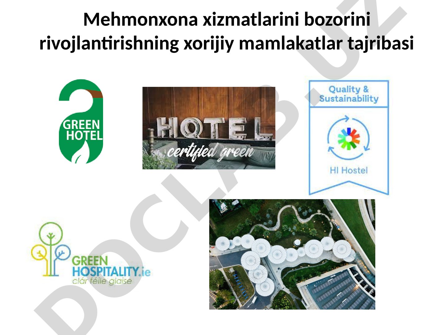 Mehmonxona xizmatlari bozori tajribasi taqdimoti