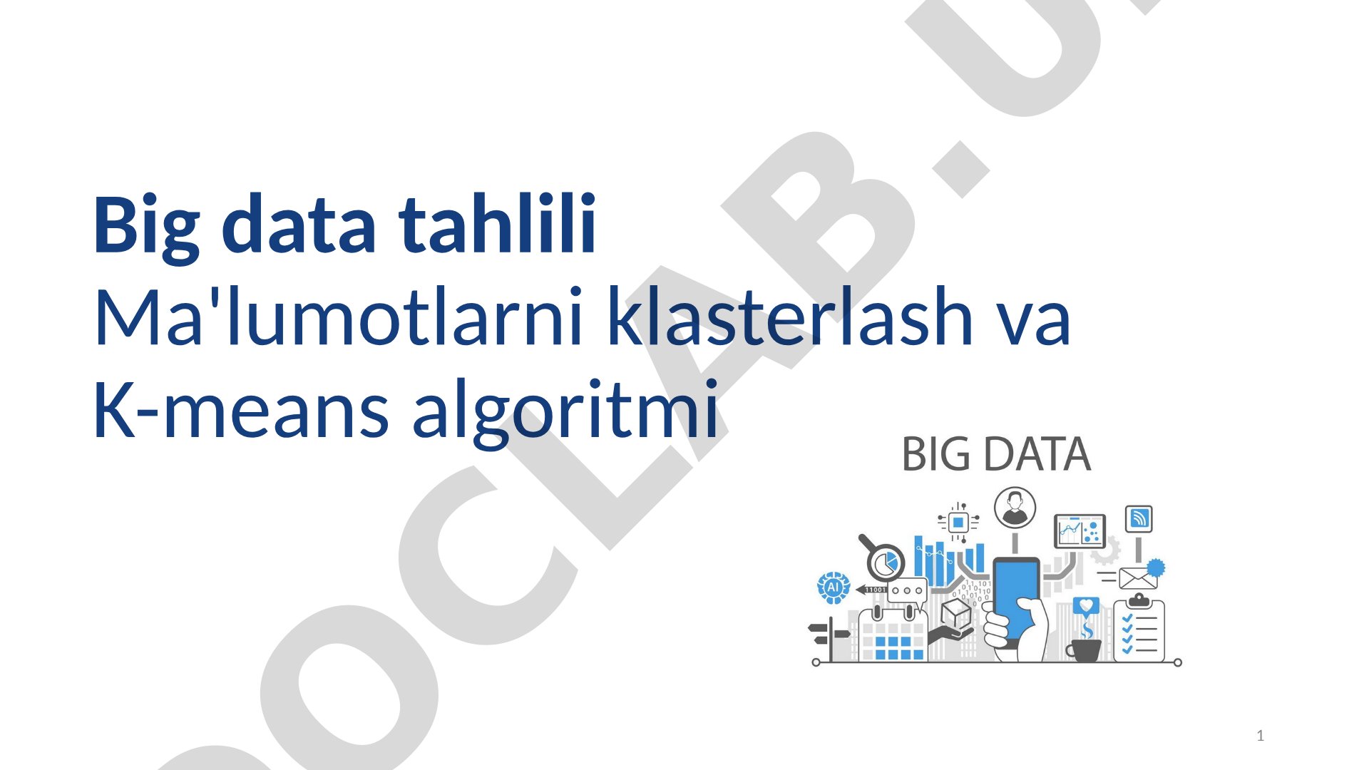 Ma'lumotlarni klasterlash taqdimoti