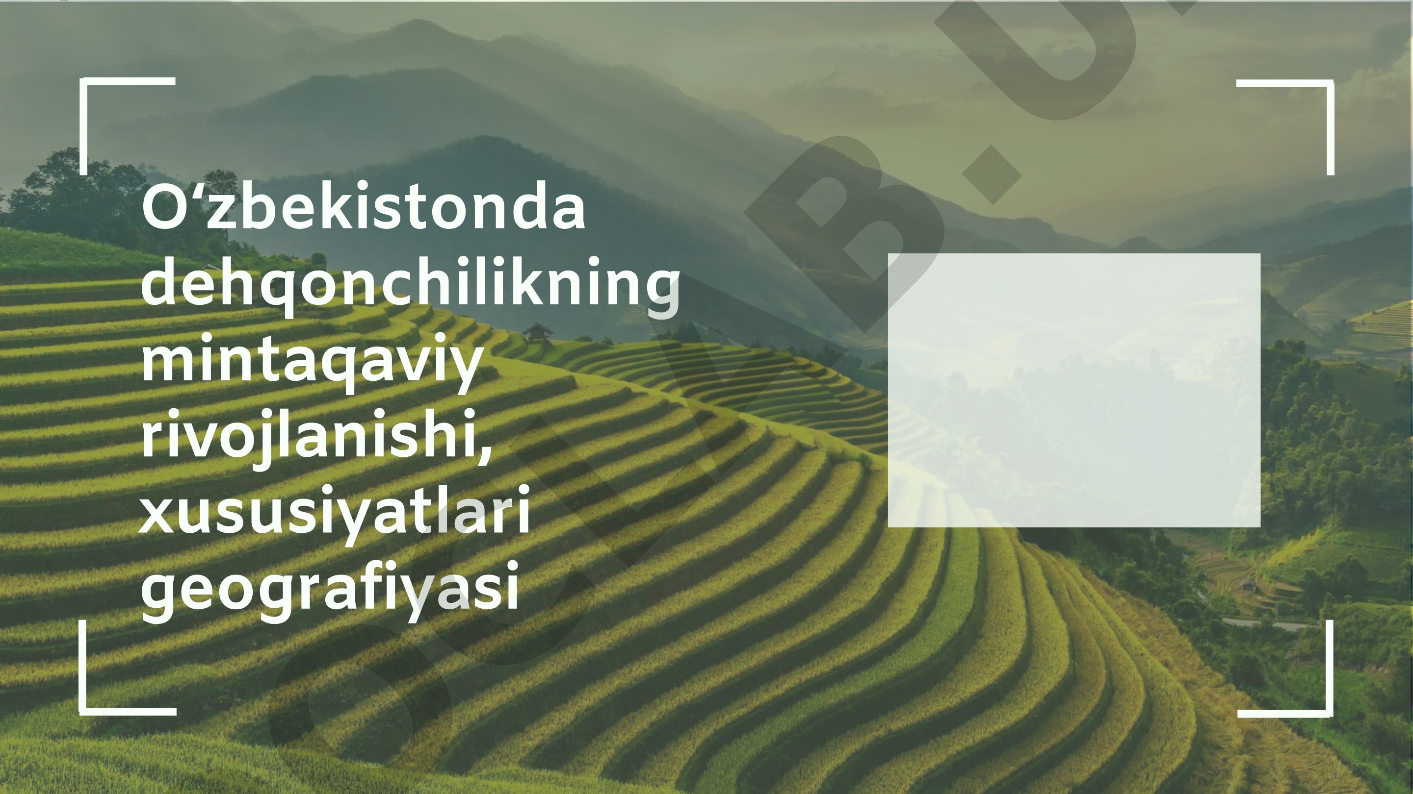 Dehqonchilik mintaqaviy rivojlanishi taqdimoti