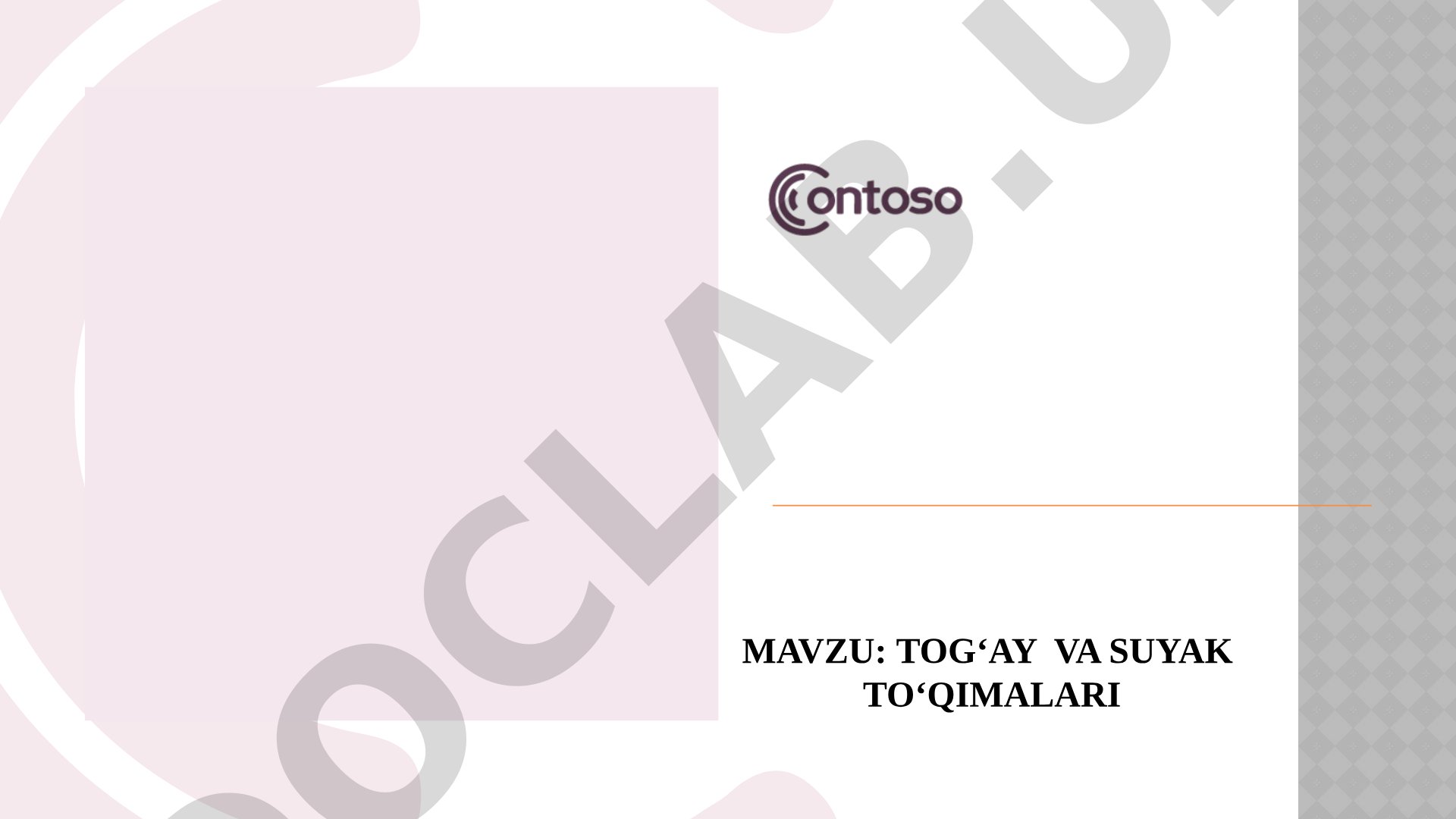 Tog'ay to'qimasi taqdimoti