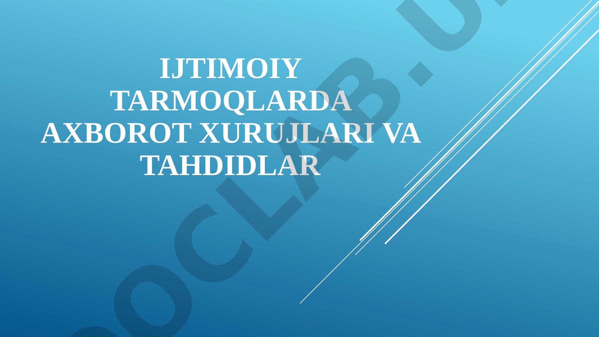Ijtimoiy tarmoqlarda axborot xurujlari va tahdidlar