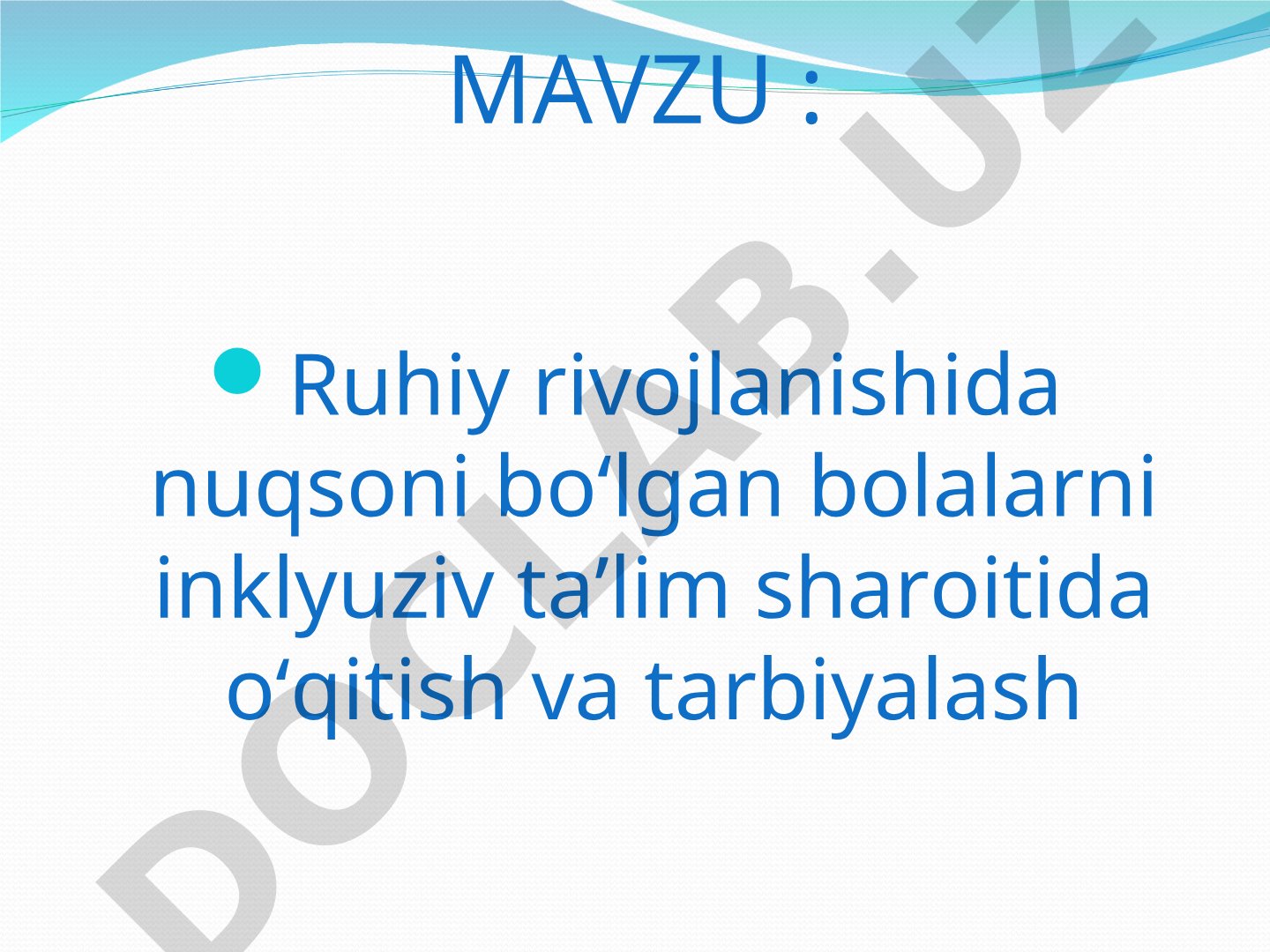 Inklyuziv ta'lim taqdimoti