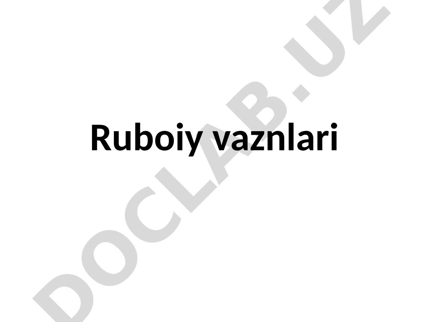 Ruboiy vaznlari taqdimoti