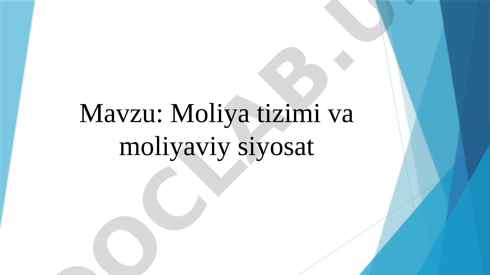 Moliya tizimi taqdimoti