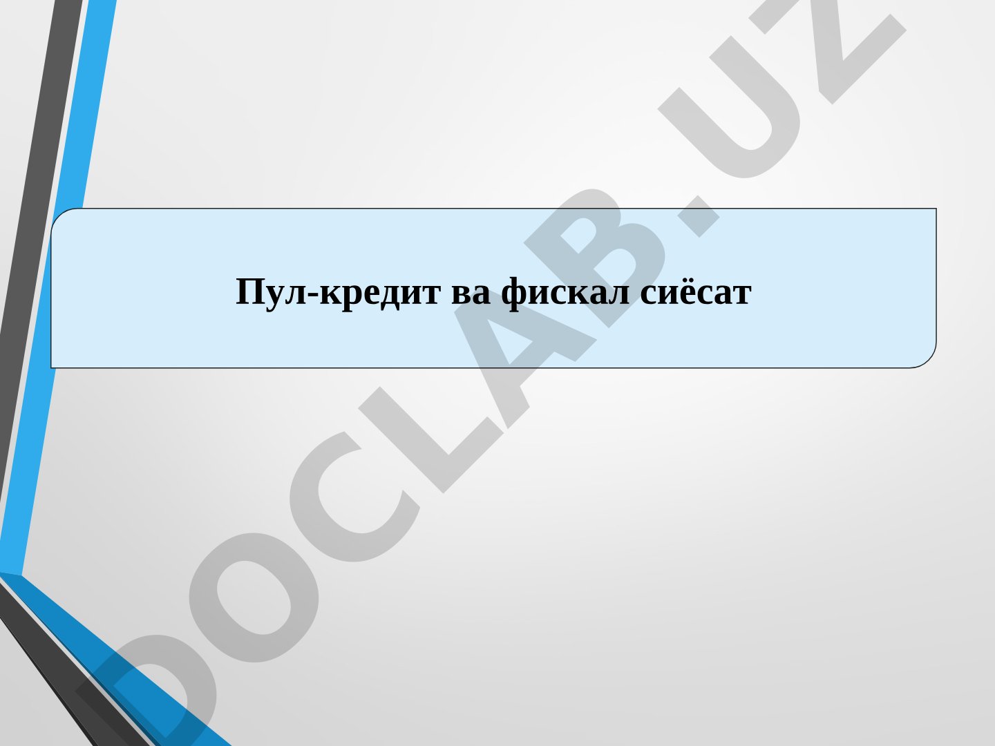 Pul-kredit siyosati taqdimoti