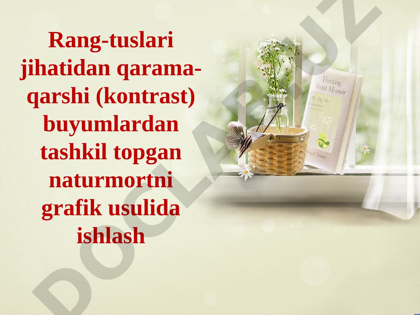 Naturmort tasvirlash taqdimoti